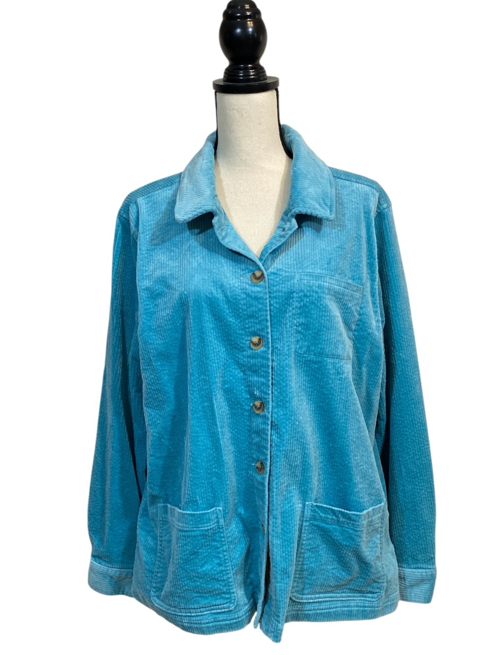 Appleseed’s Aqua Turquoise Corduroy Shirt Jacket XL